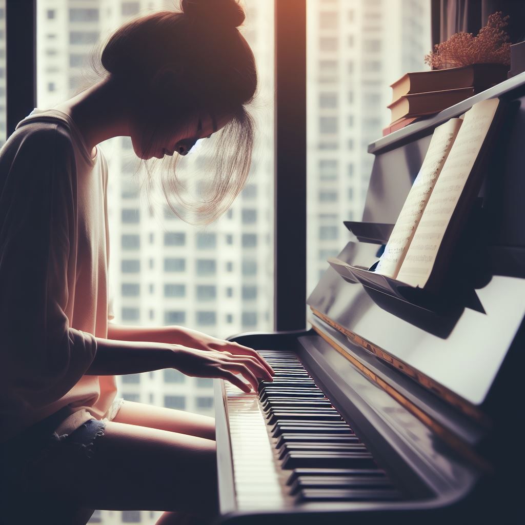 Girl playing the piano