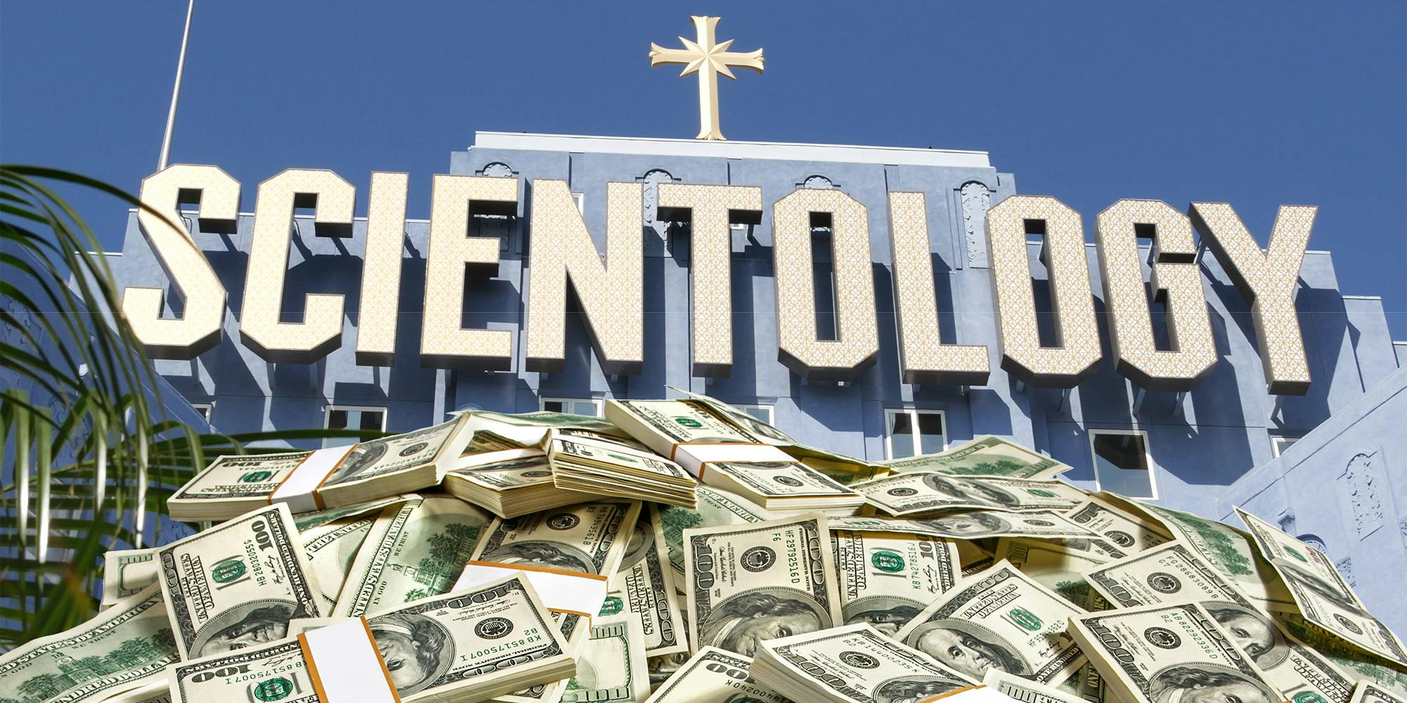 Scientology Church with Money Pile in the Middle