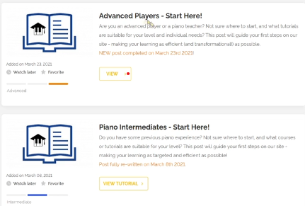 Intermediate and Advanced Courses of PianoCareerAcademy