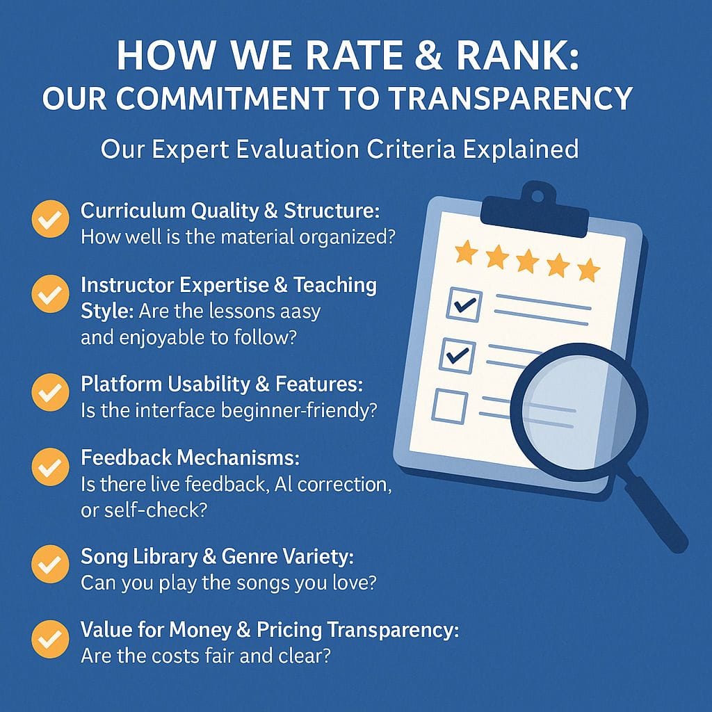 How we rate the online piano lessons