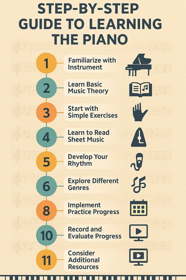 Step by step guide to learning the piano by yourself